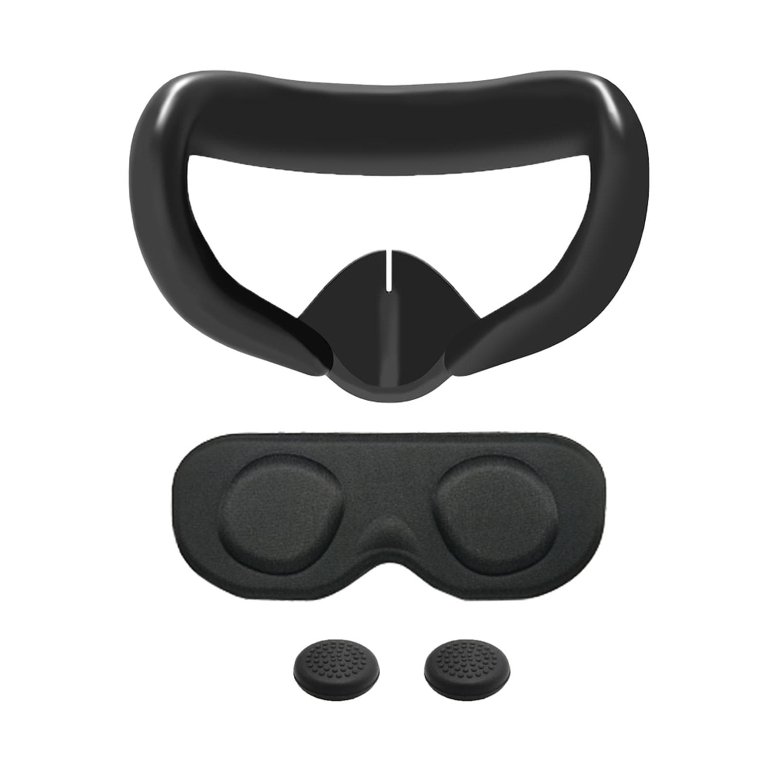 Face Cushion Cover for Quest 3 Face Pad with Lens Covers Protectors Washable VR Silicone Covers black
