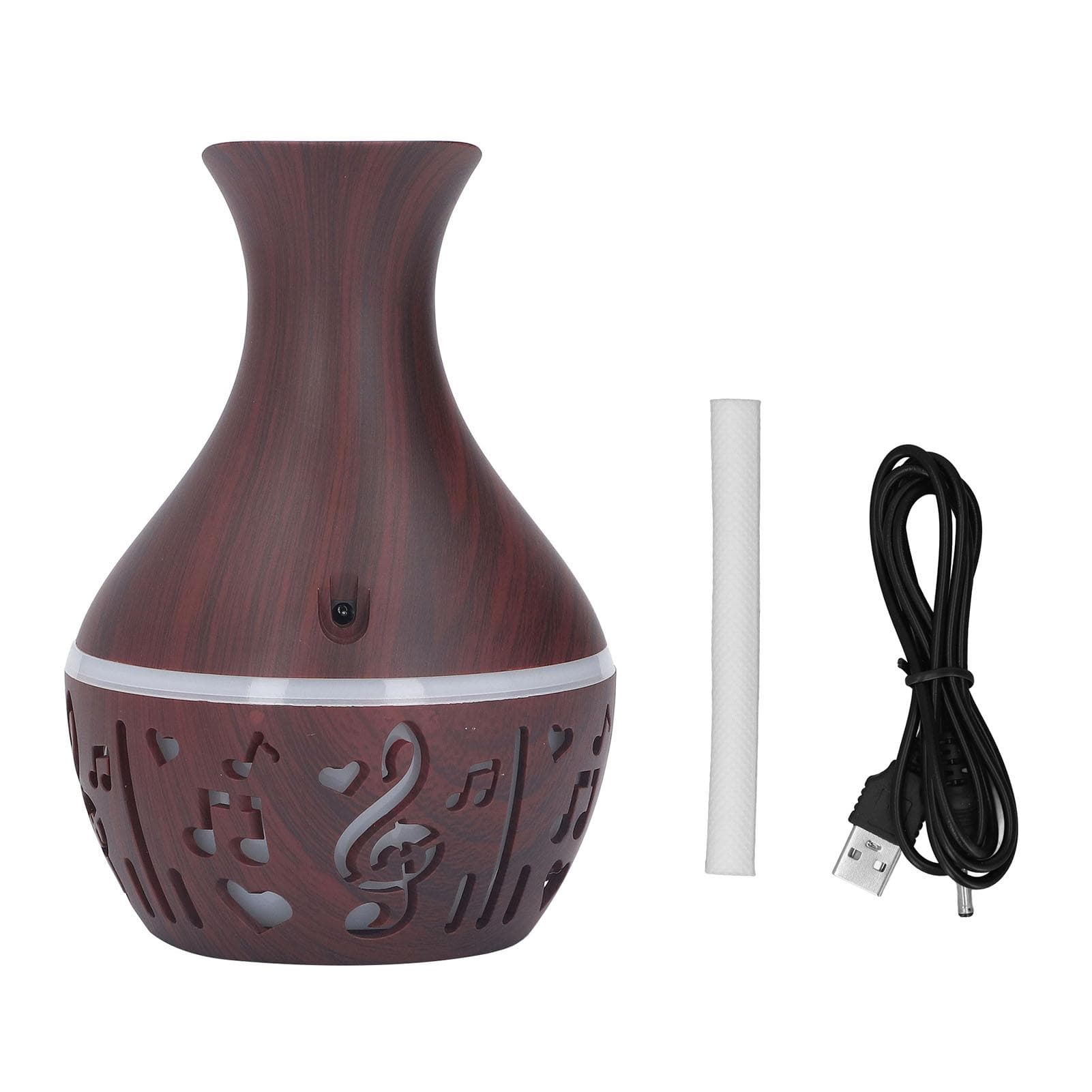 Aromatherapy Diffuser 300ml USB Powered Wood Grain Ultra Quiet LED Night Light Desk Humidifier for