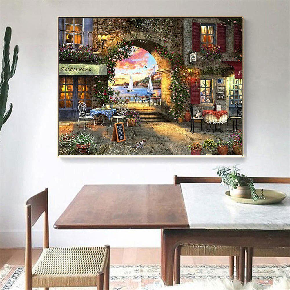 Diamond Painting Landscape Cross Stitch Full Round Diamond Embroidery Flower Mosaic Rhinestones 20X30CM