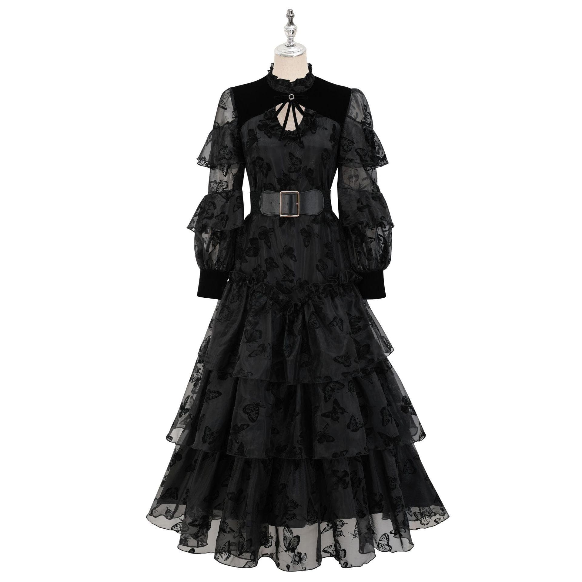 Black Dress Sweet Personality Niche Cake Dress Butterfly Dress XL black