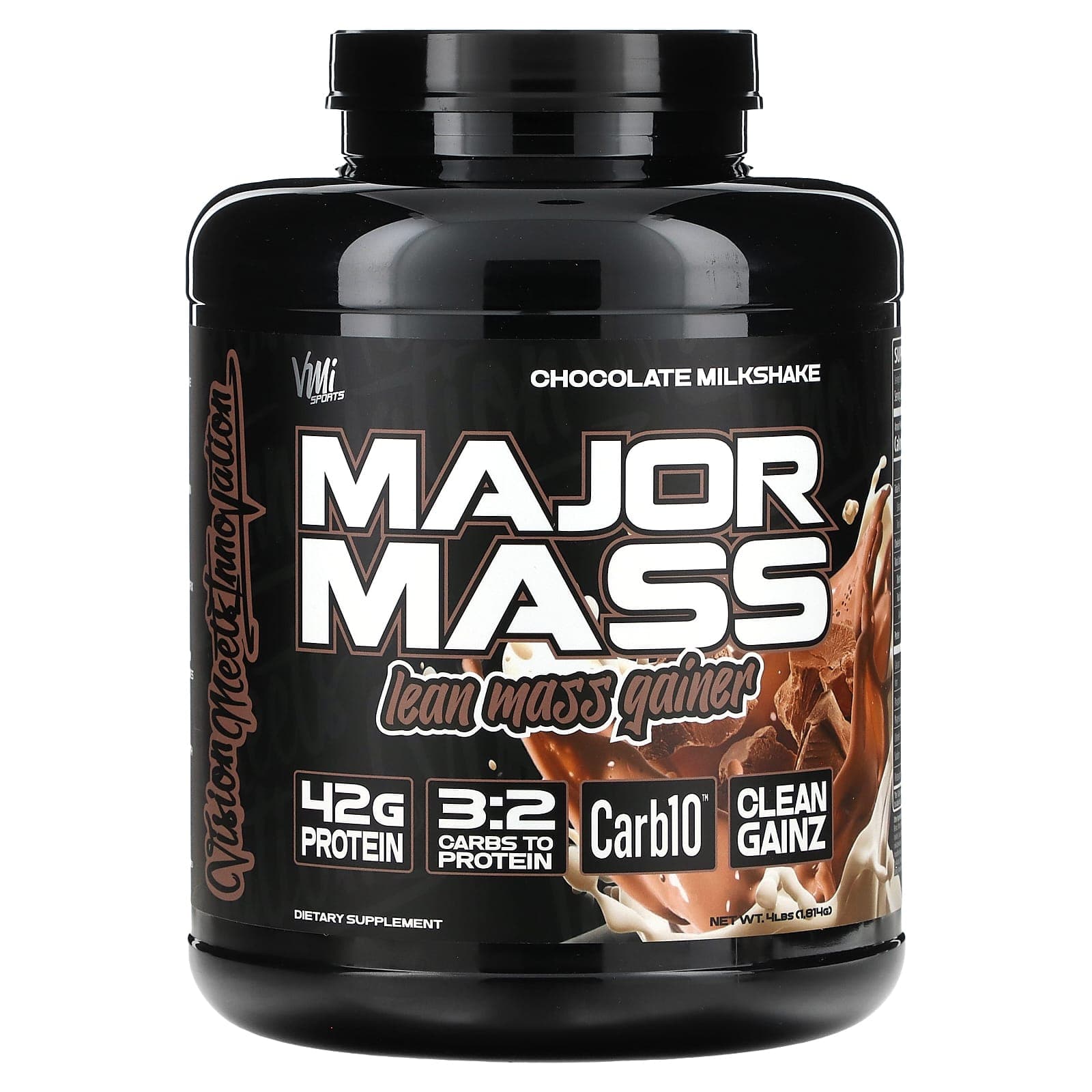 VMI Sports, Major Mass, Muscle Gain, Chocolate Milkshake, 4 lb (1,814 g)