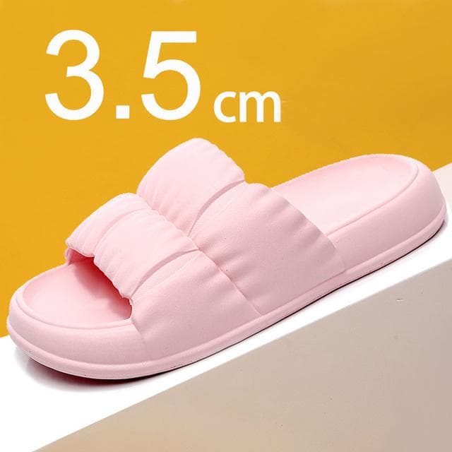 Women's Soft Sole Cloud Slippers Summer Beach Thick Platform Slipper Sandals Women Korean Eva Slippers for Home Flip Flops Woman 36-37 pink