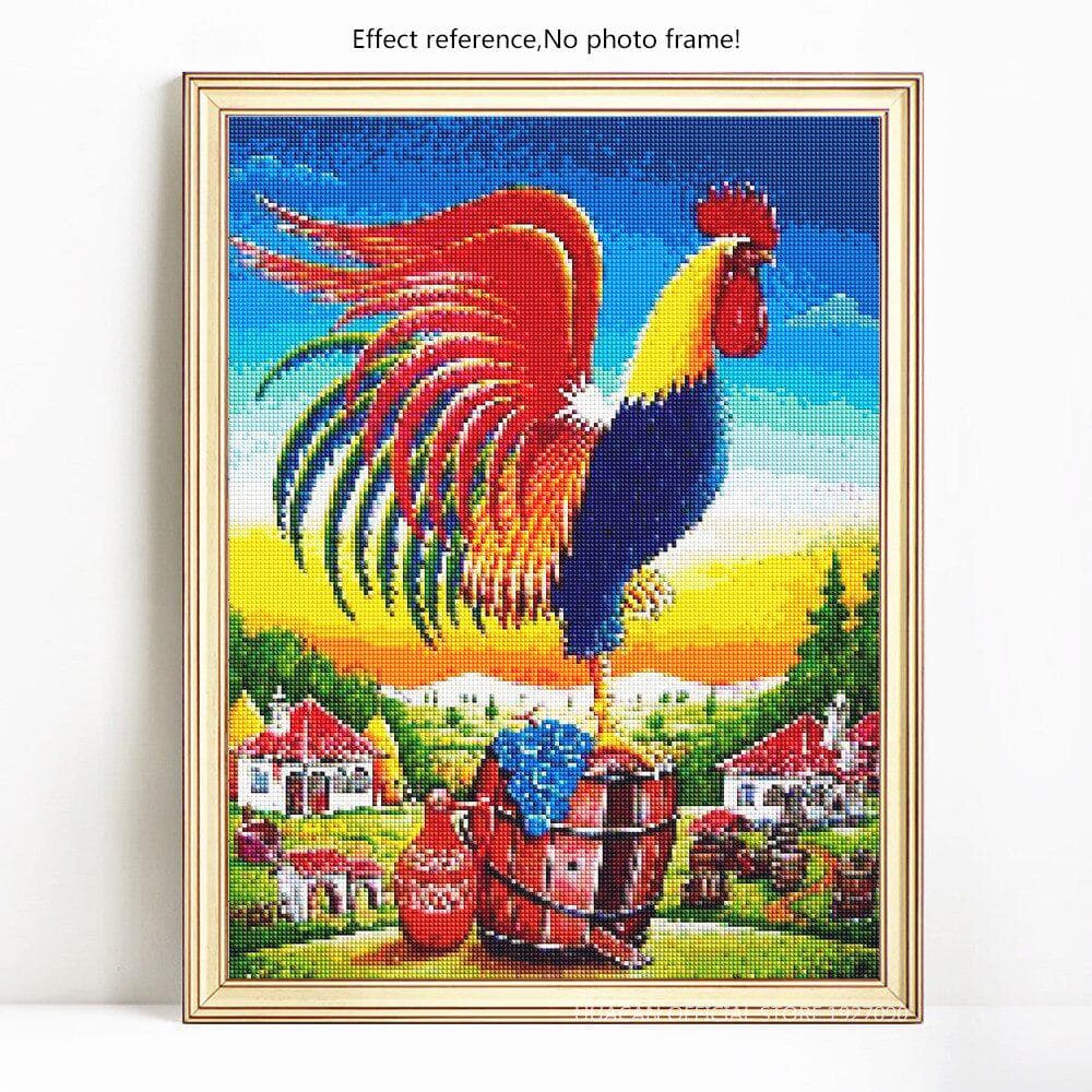 5D Diamond Painting Full Round Animal Cock Embroidery Sale Picture of Rhinestone Diamond 20X30