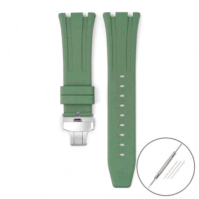Fluoro Rubber Strap for Audemars Piguet Royal Oak 15400 15500 26331 Butterfly Buckle Men Soft FKM Replace Watch Band for AP 26mm 26mm