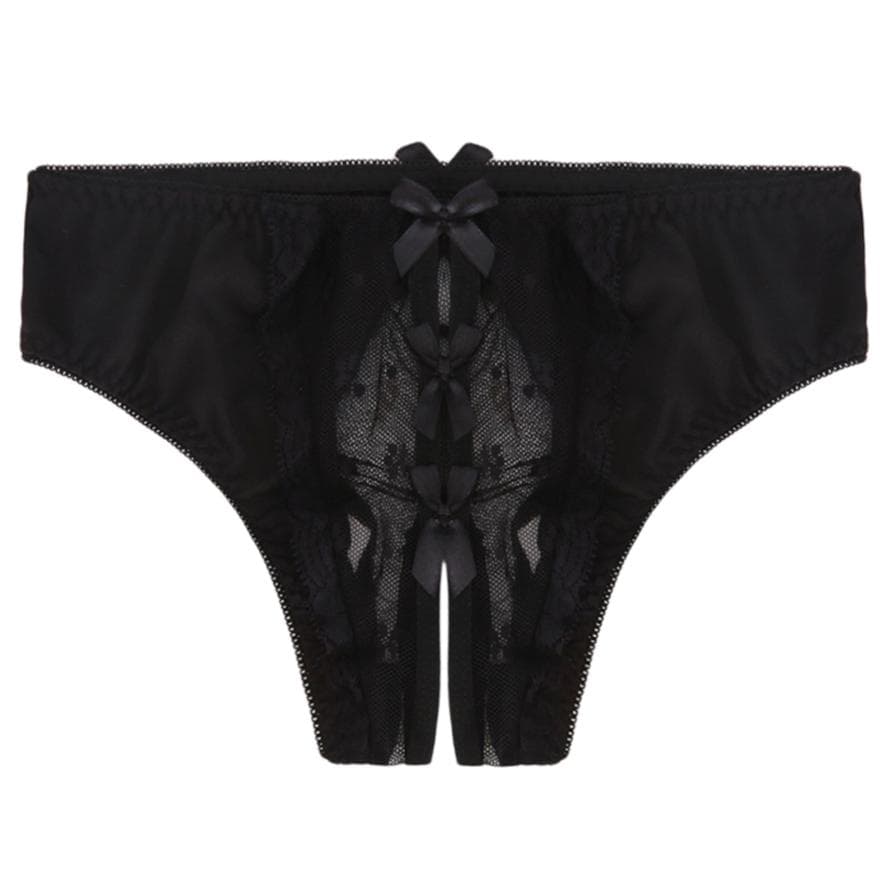 Sexy Open Crotch Sexy Panties Female Passion Perspective Lace Open Panties 2XL black