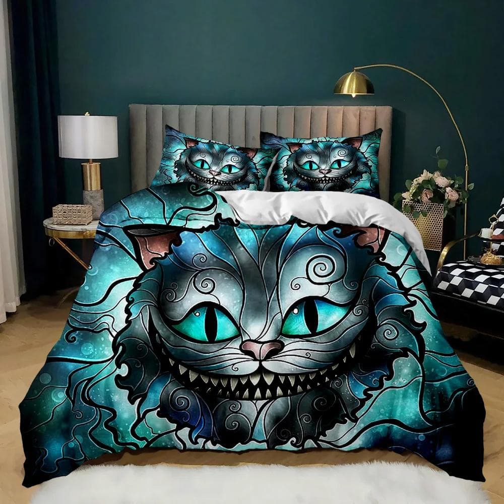 Cats Duvet Cover Set Twin for Girl Boys Cute Cat Pattern Bedding Set 3D Cat Comforter Cover Animal 2/3pcs Polyester Quilt Cover EU single(135x200cm)