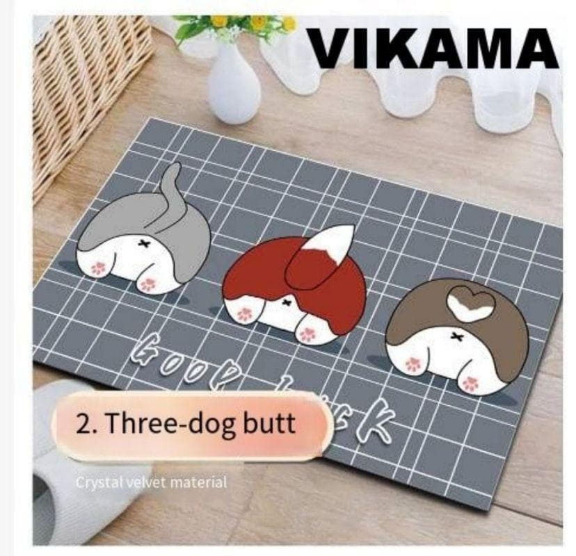Crystal VelvetCute Cartoon Carpet Simple Style Home Kitchen Bathroom Entrance Anti-slip Dirty Resistant Washable Easy Rug 40X60CM