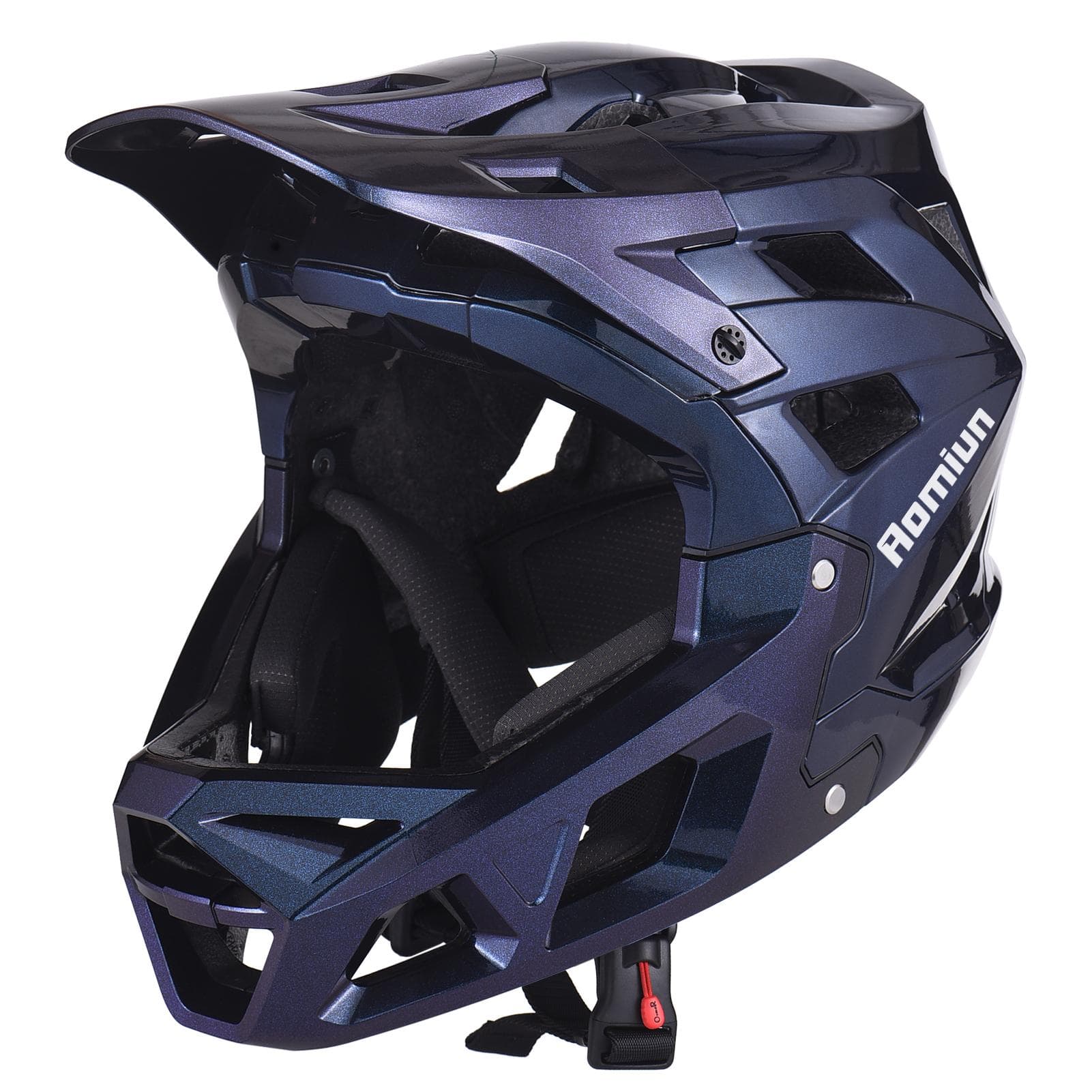 Full Face Mountain Bike Helmet For Men With Visor EPS Lining Lightweight Breathable Rough Terrain M【55-58CM】 blue