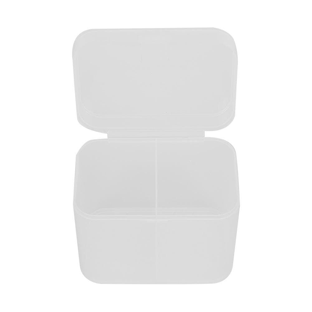 2 Grids Nail Art Cotton Pads Swabs Container Organizer Storage Box Case2pcs
