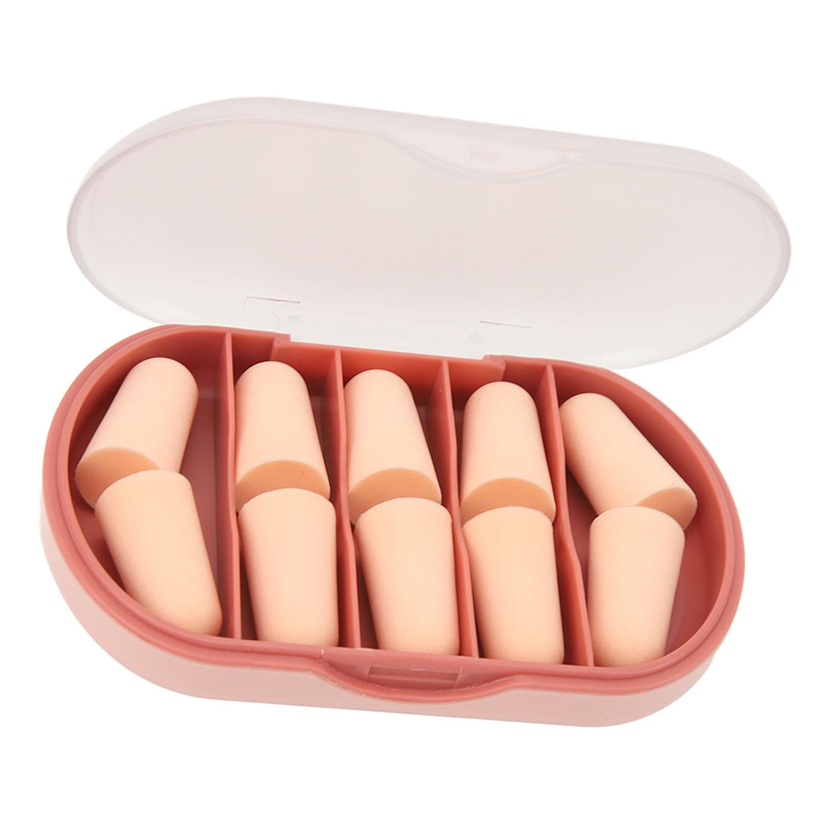 2 Packs Noise Cancelling Ear Plugs Soft Round Thick Ear Plugs Bulk with Storage Box Pink