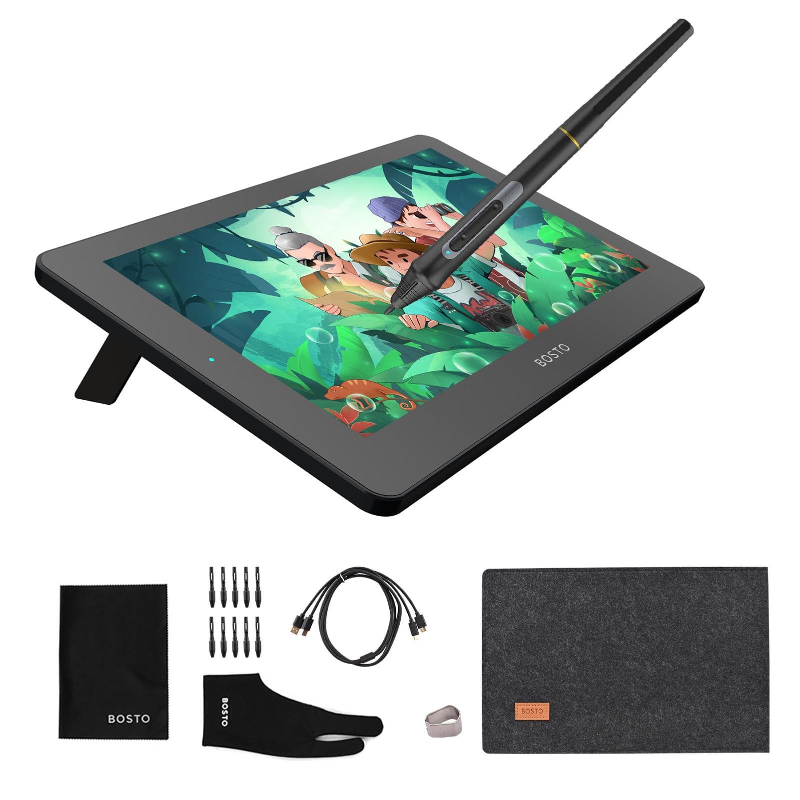 BOSTO BT-12HD Portable 11.6 Inch HD H-IPS LCD Graphics Drawing Tablet 1366*768 Display Support 8192 BT-12HD Without touchscreen