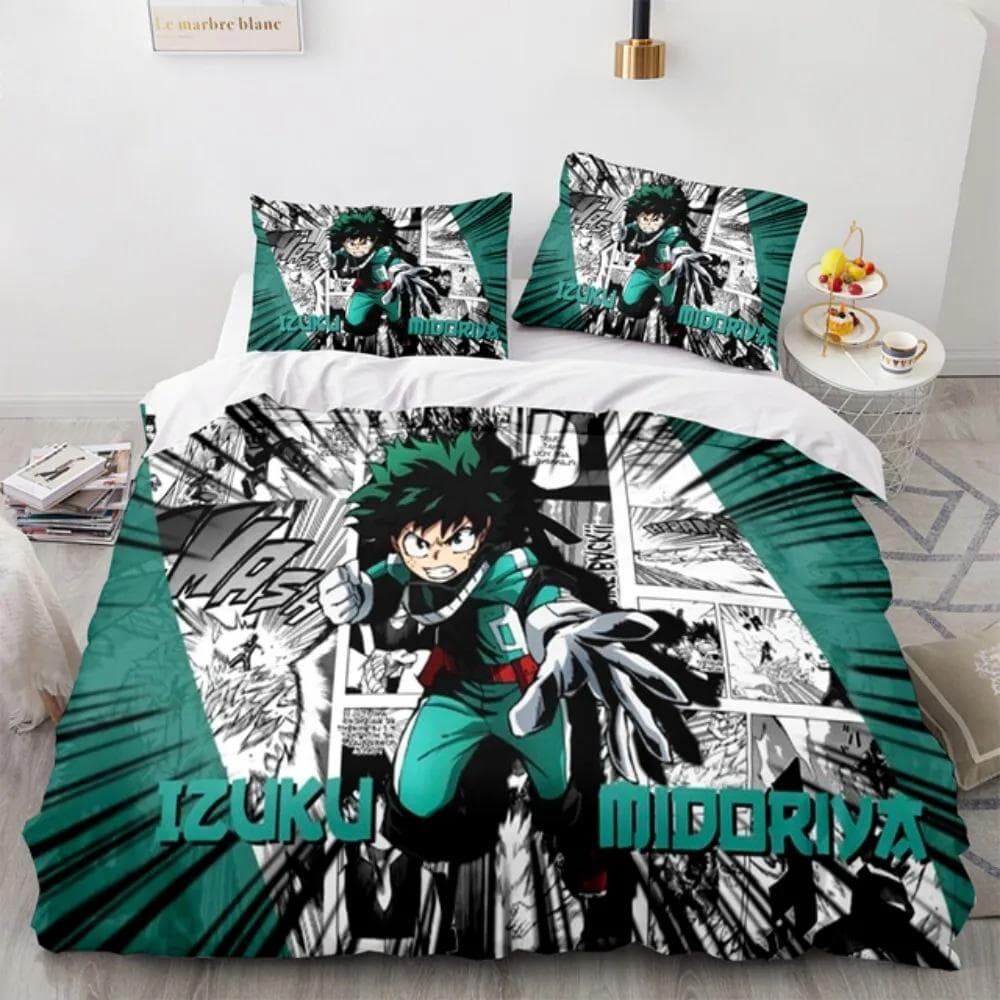 NEW My Hero Academia Anime Duvet Cover Set with Pillow Covers Polyester Teens Kids Bedding Set Full Queen King Size Bed Linen Cot Size 70x133cm