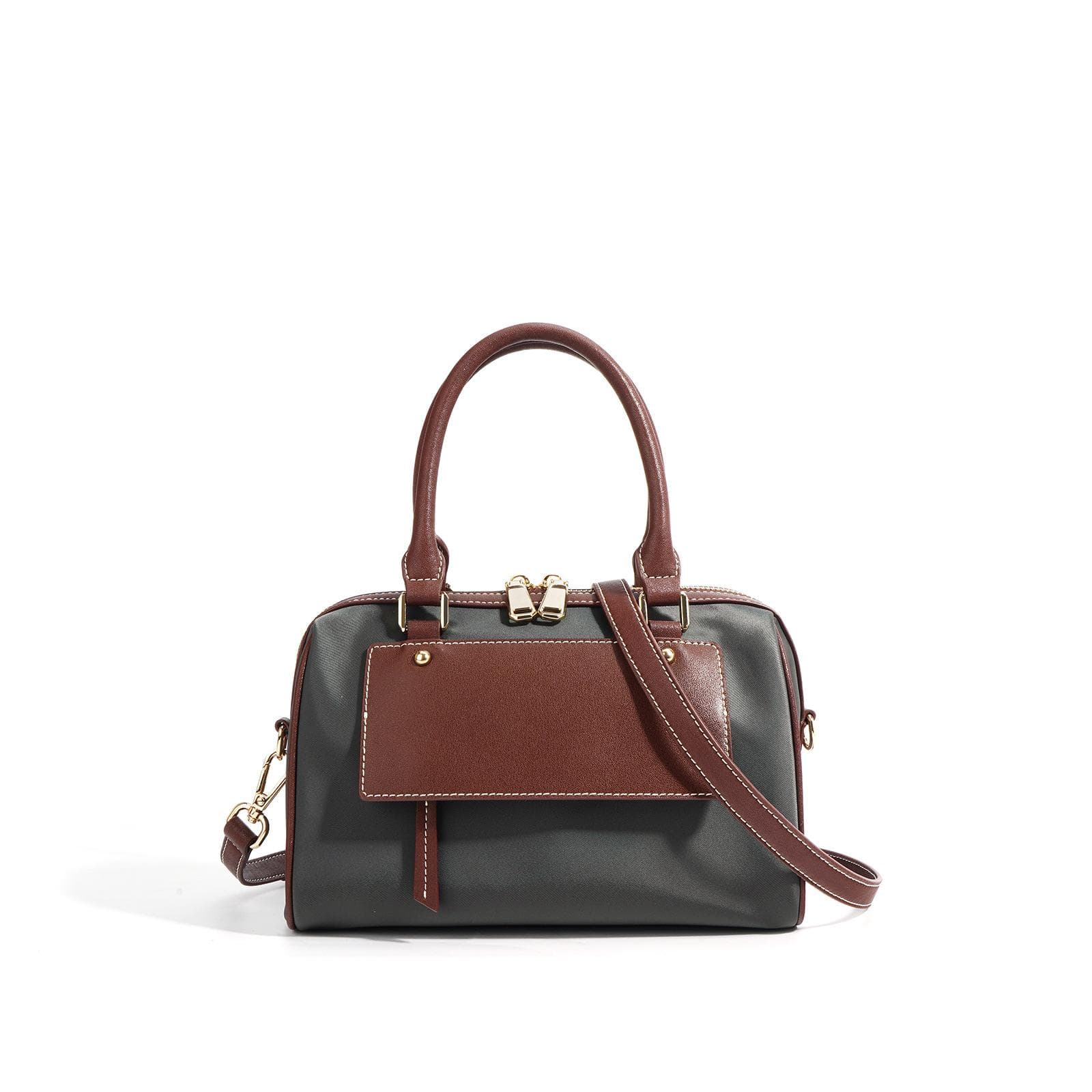 Fashionable Lightweight Crossbody Handbag Small Bag for Women's Leather Large Capacity Boston Pillow Bag gray