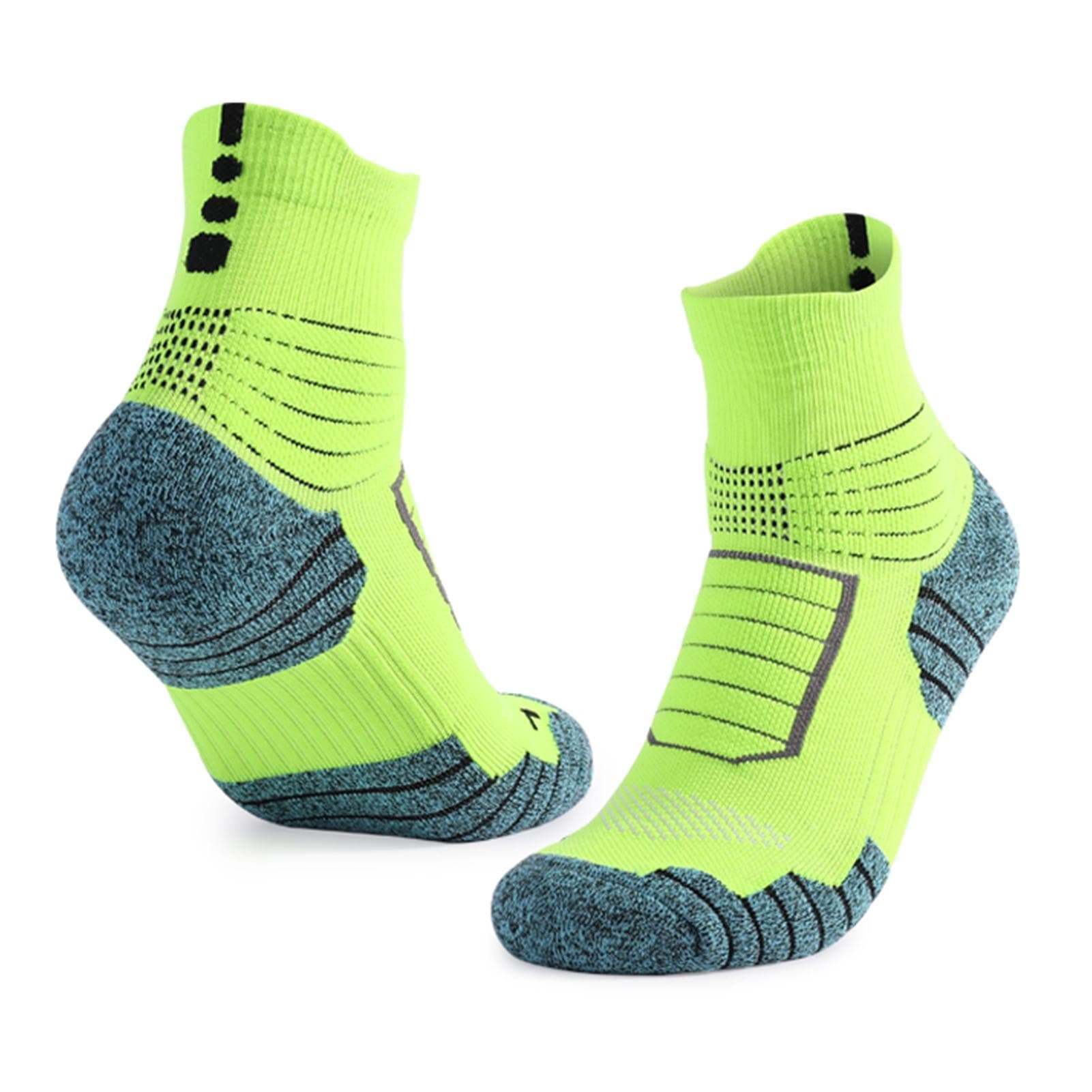 Basketball Socks Outdoor Breathable Athletic Crew Socks Running Sports Socks for Men and Women L fluorescent green