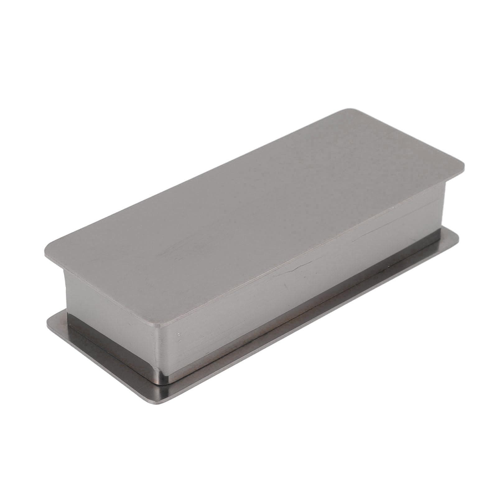 Toothpick Holder Stainless Steel Rectangular Toothpick Holder with Lid for Home Bar Hotel silver