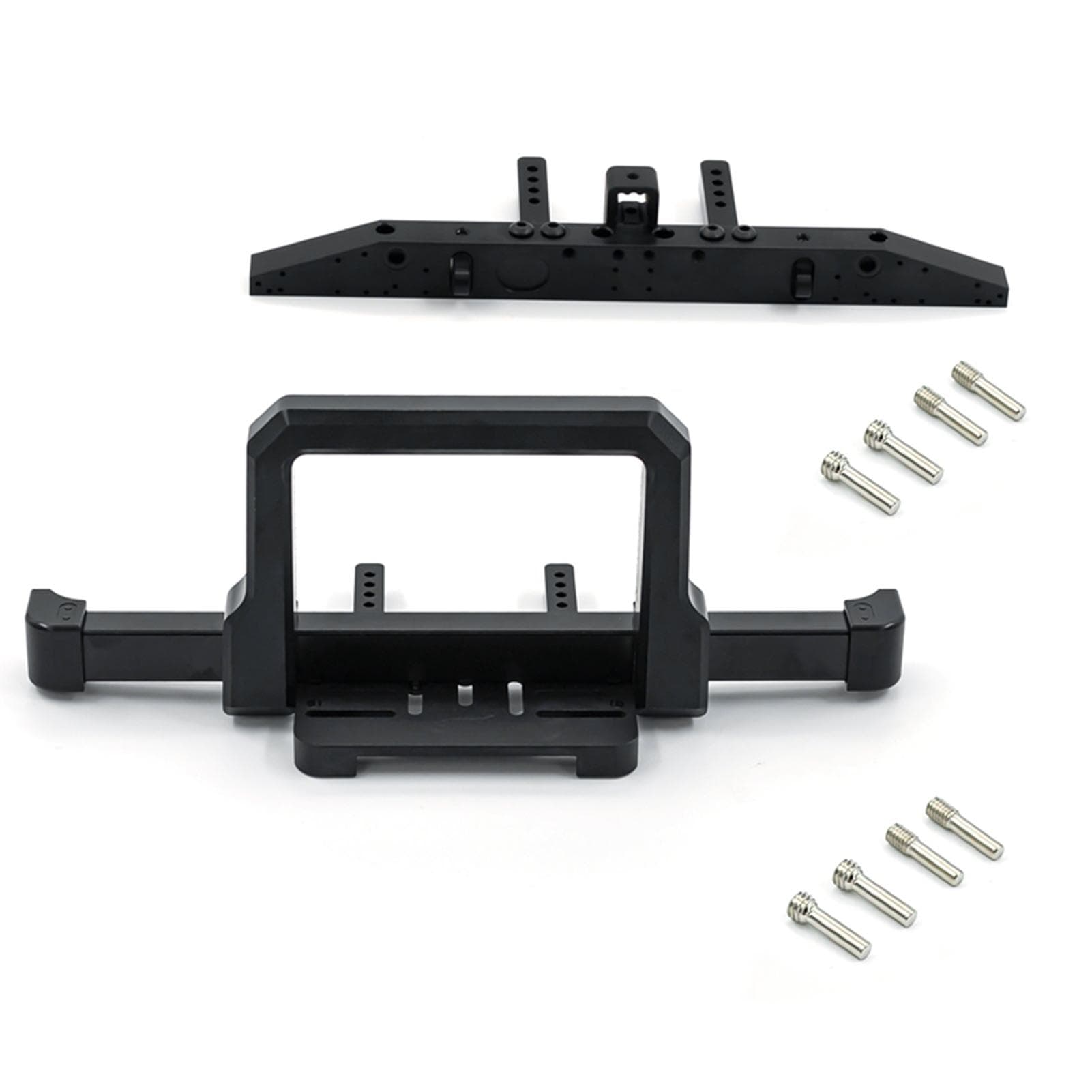 Front Bumper Rear Bumper Sets RC Crawler Bumper Aluminum Alloy Bumper Compatible with 1/10 Traxxas black
