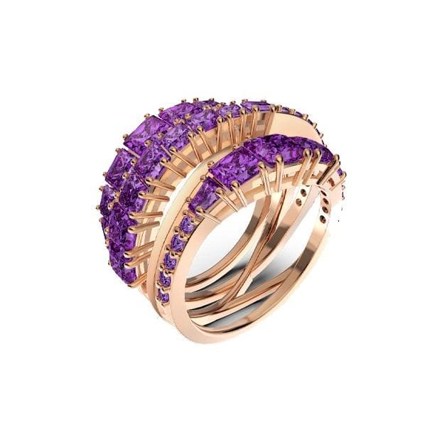 Swarovski Spiral Love Ring Women rings Rose-Gold Purple 5572714 50