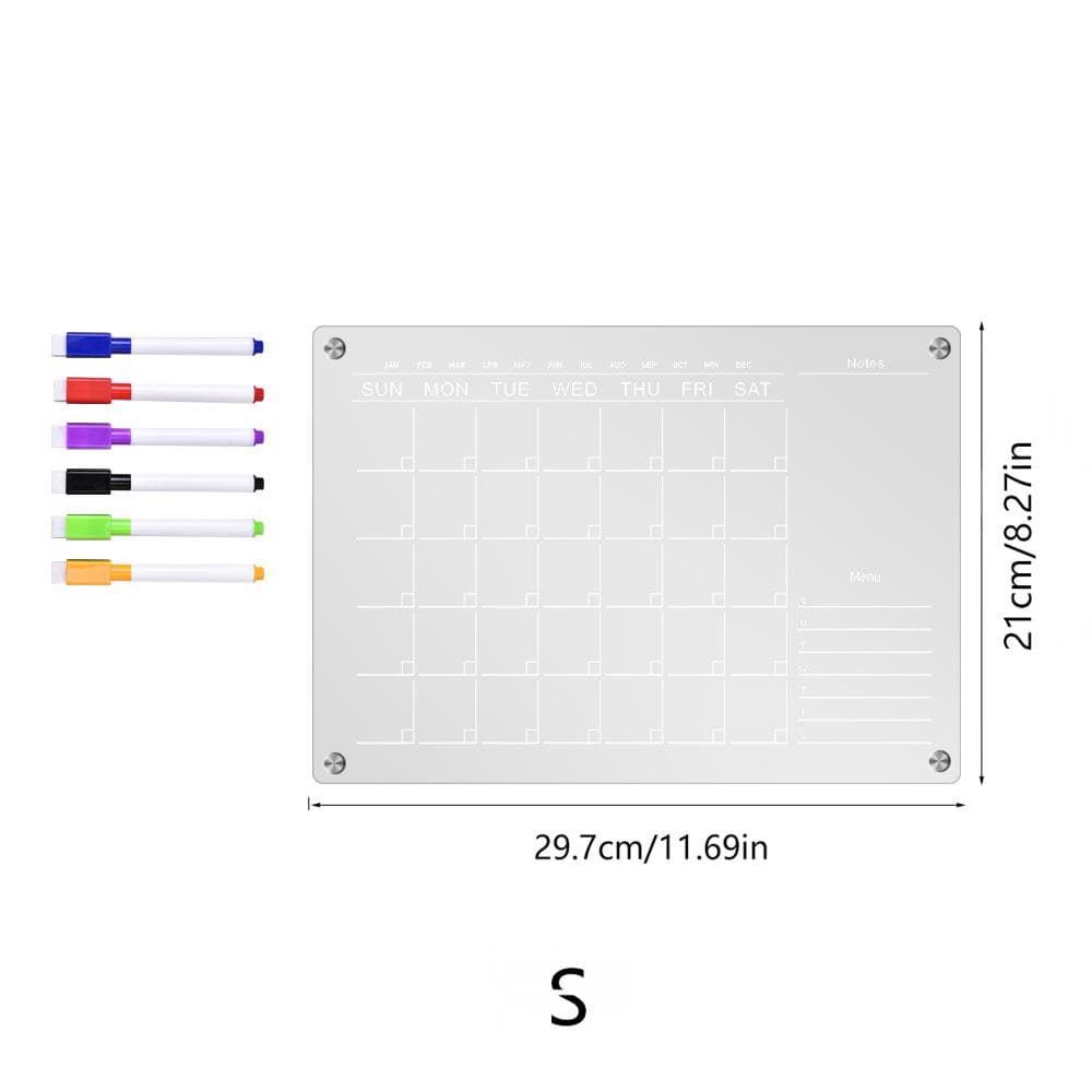 Fridge Magnet Sticker Calendar Board Planner Reusable Magnetic Dry Erase Board Schedule Transparent Acrylic Fridge Message Menu TYU049