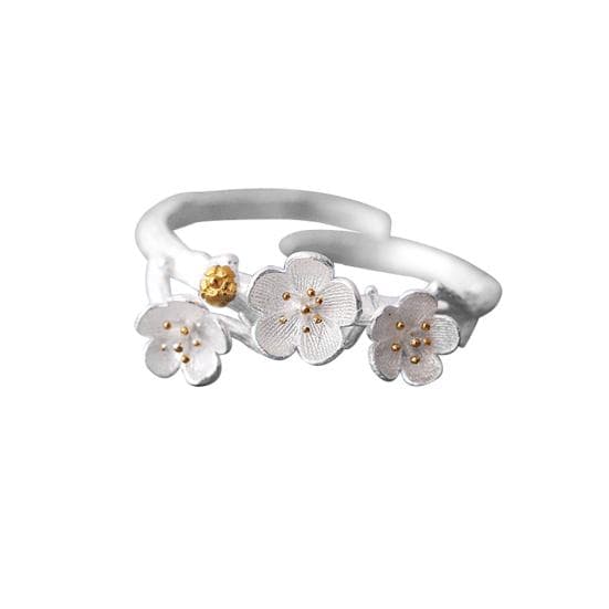 Plum Blossom Open Handmade Finger Ring Adjustable Flower Women Jewelry Plum Blossom