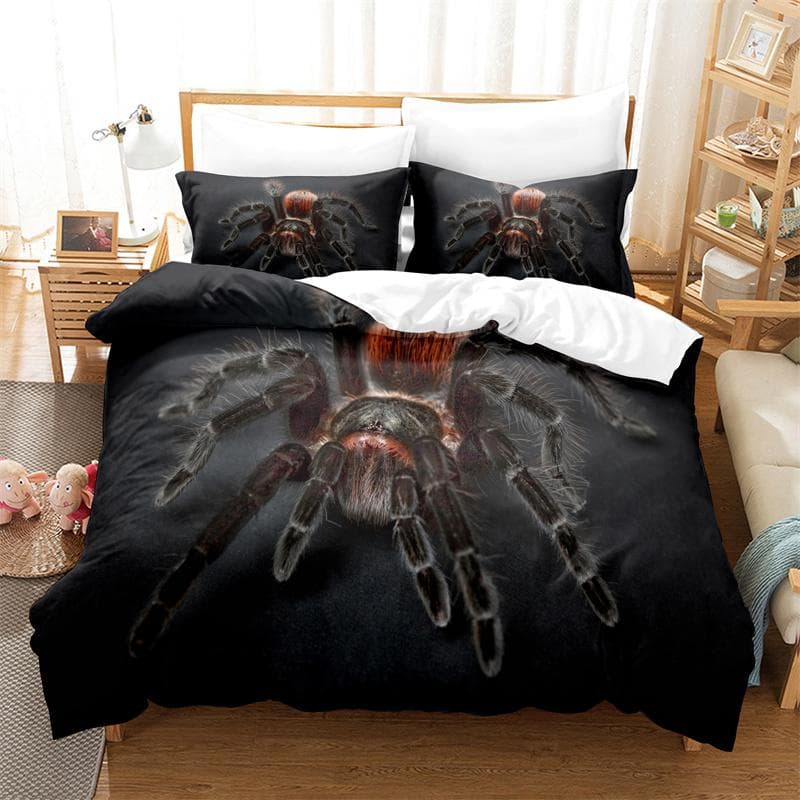 Spider And Animals Bedding Set Microfiber 3D Print Duvet Cover Queen King Size Fashion Design Comforter Cover With Pillowcases EU single(135x200cm)