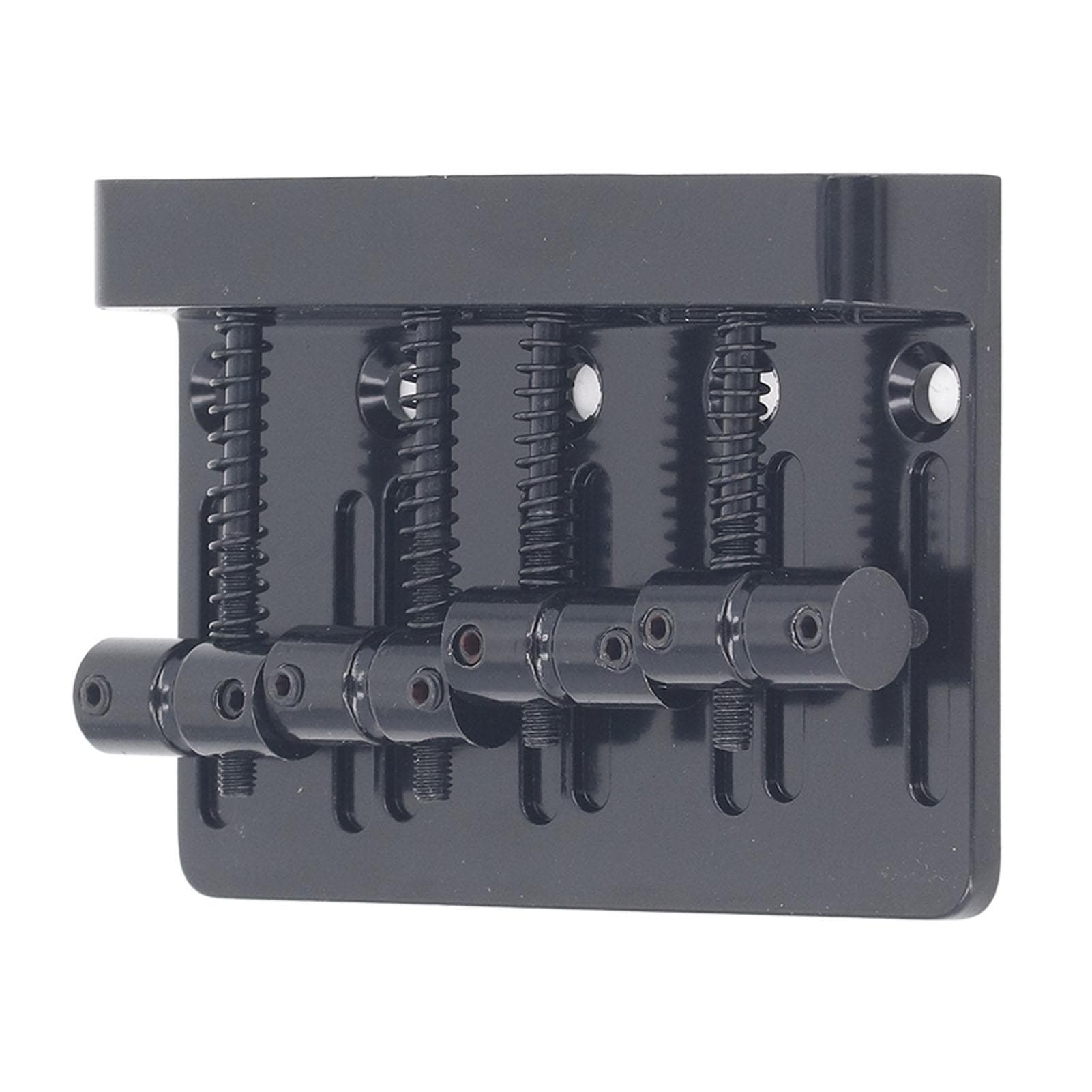 Electric Bass Bridge Tailpiece 4 String Fixed Saddle with Thickened Base Plate Hex Wrench Black black