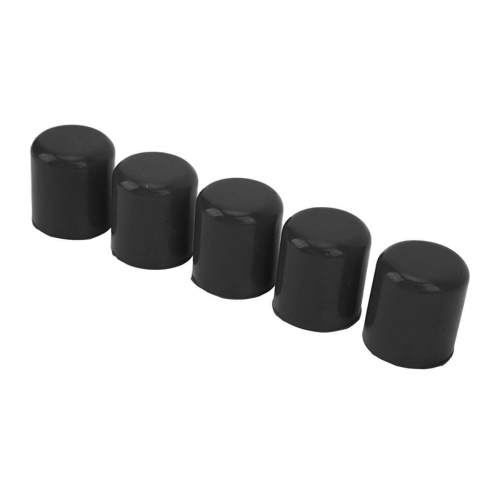 5 Pcs Intake Vacuum Hose Silicone Tube End Plug Cover Lanking Cap 25mm Inner Diameter Universal Fit black