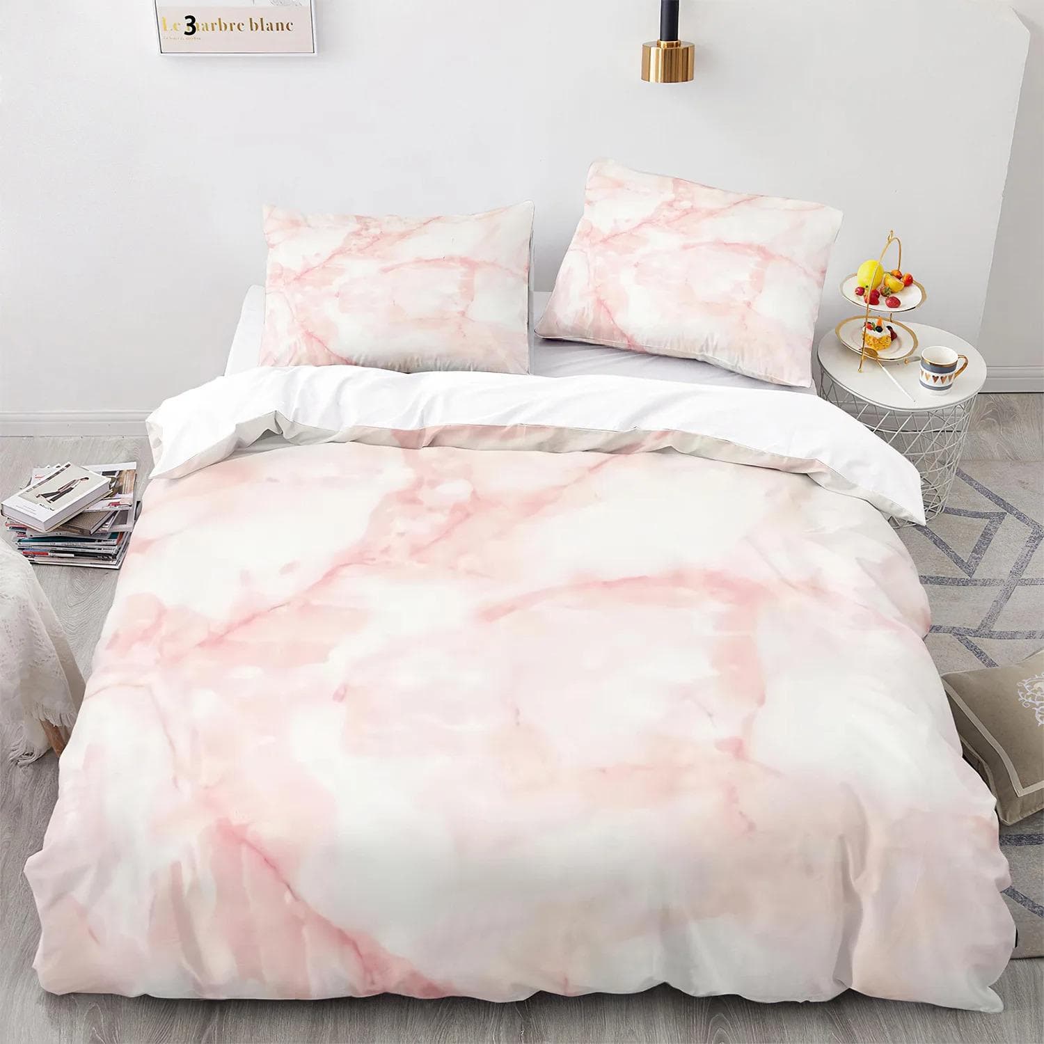 Black Gold Metallic Marble Duvet Cover Set QueenKingFullTwin Size Foil Print Glitter Bedding Set for Teen Boy Girls Men Women 70x133cm 2pcs