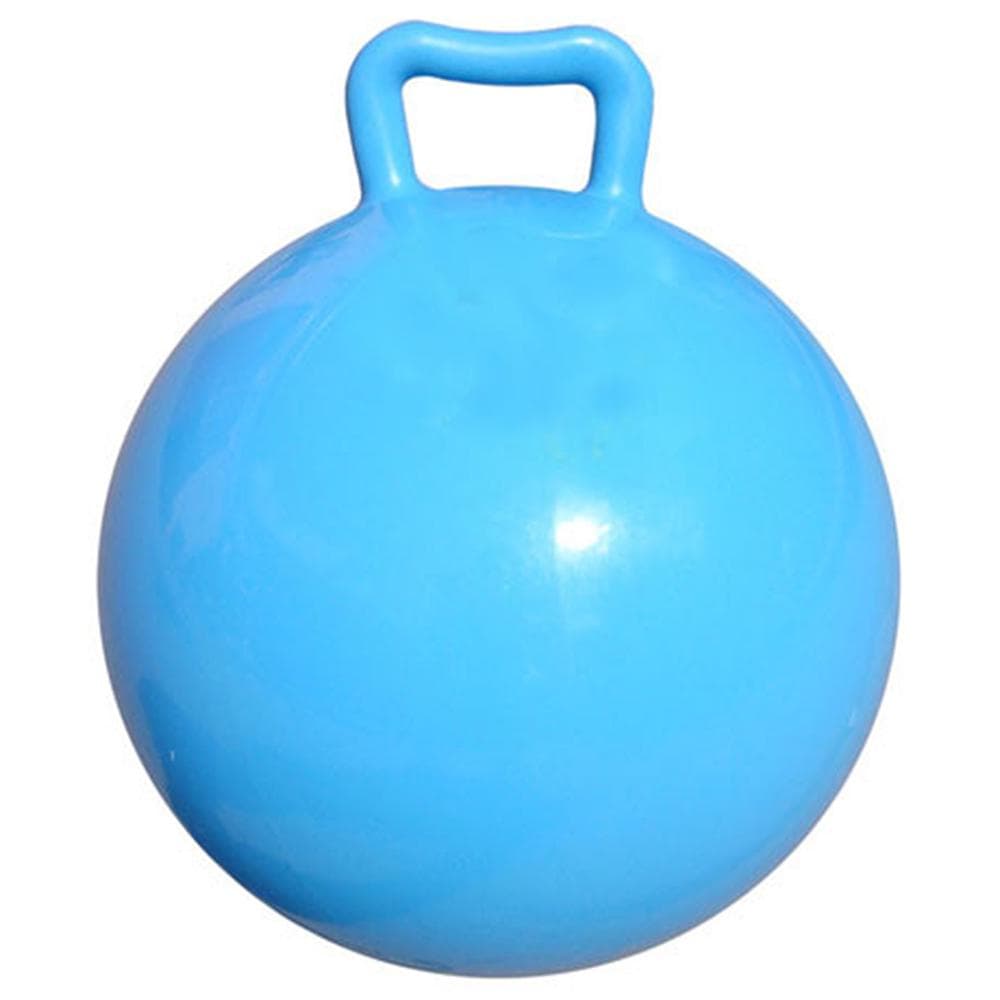 Pure Color Inflatable Bouncing Ball Kids Jumping Hop Ball with Handle for Adults Children Exercise blue