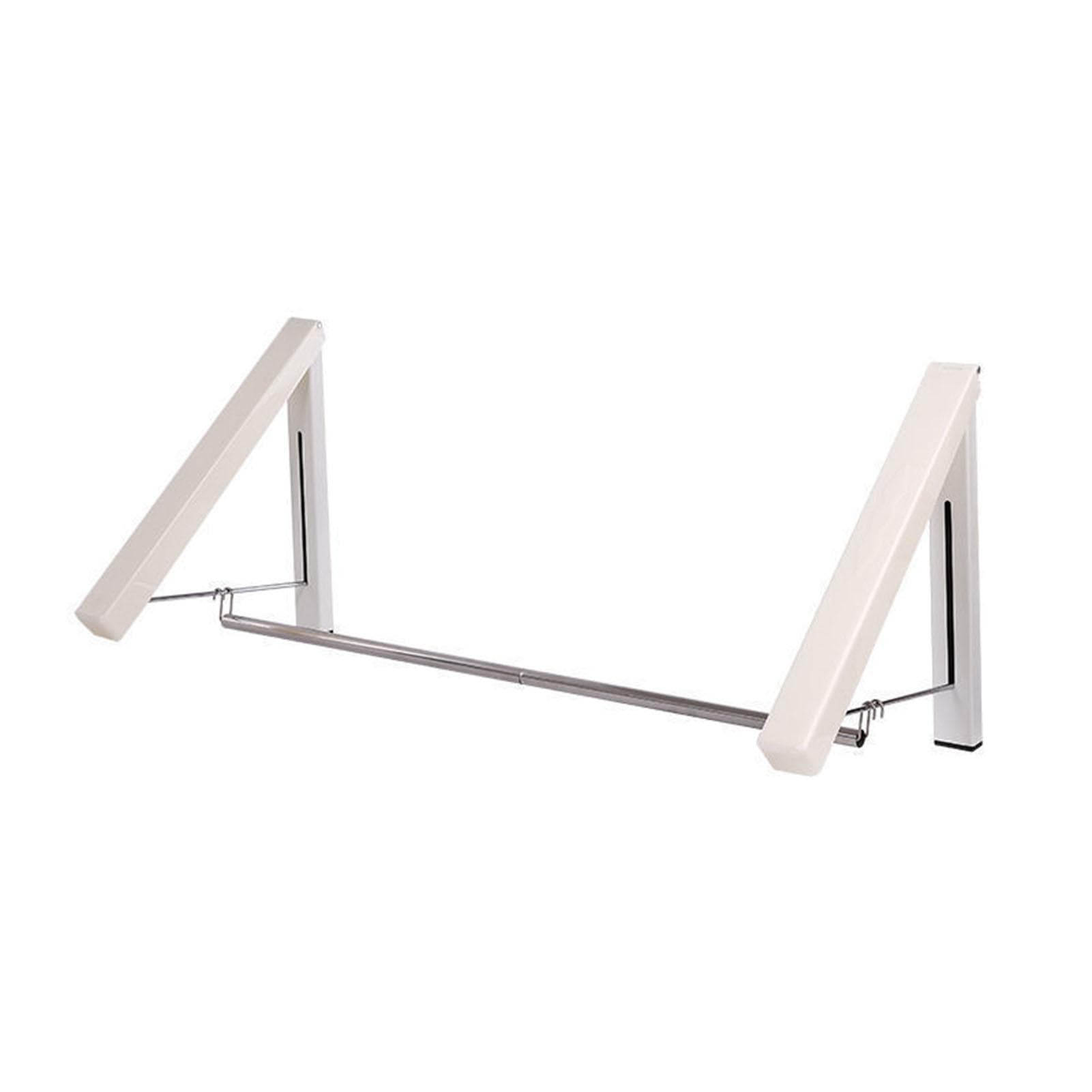 Laundry Hanger Retractable Wall Mounted White Folding Punch Free Installation Clothes Drying Rack