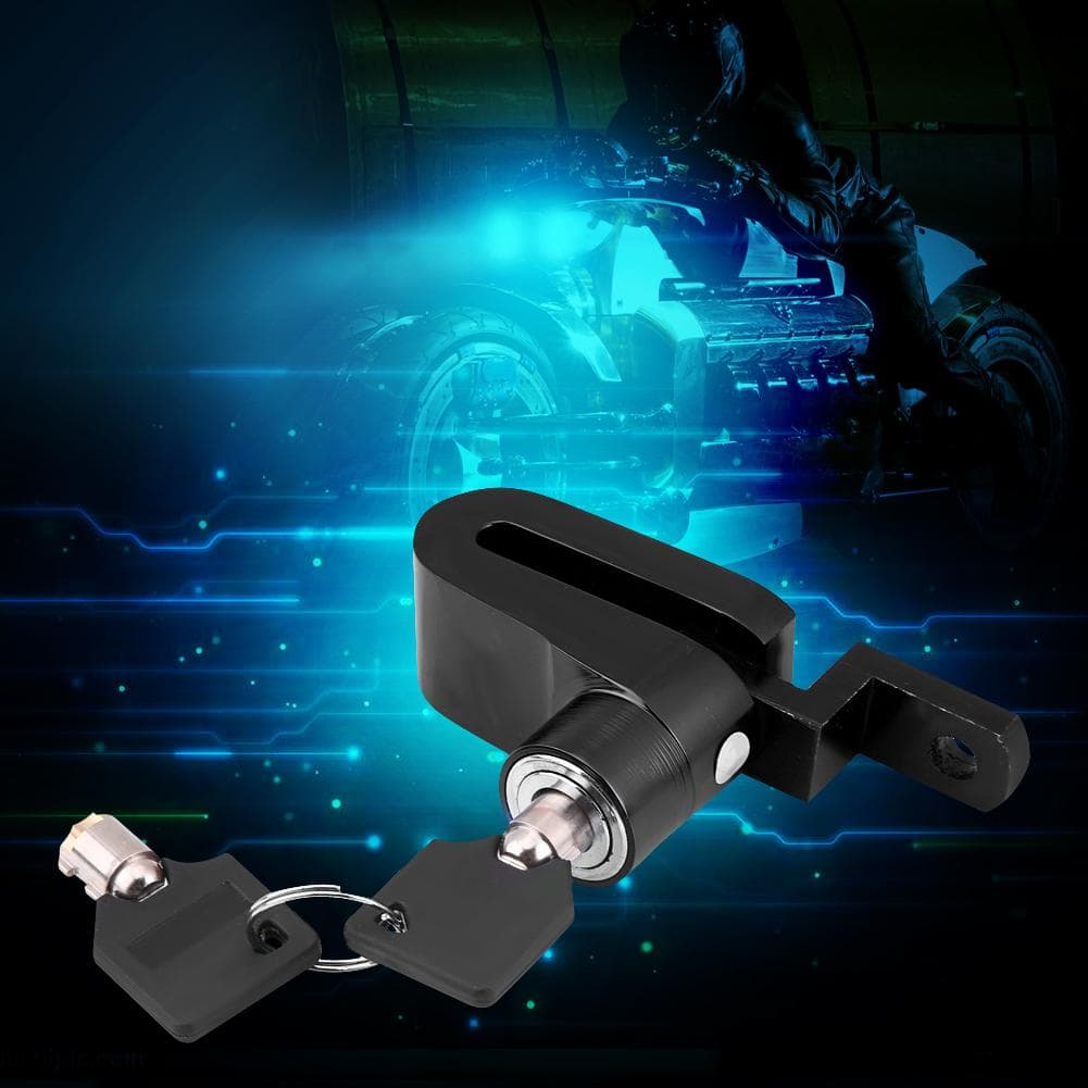 Black Motorcycle Scooter Disc Brake Wheel Lock Security Anti theft Device w Mount Bracket black