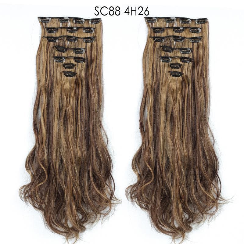 MERISIHAIR 6 pis/Set 22  Hairpiece 140g Straight 16 Clips In False Styling Hair Synthetic Clip In Hair Extensions Heat Resistant