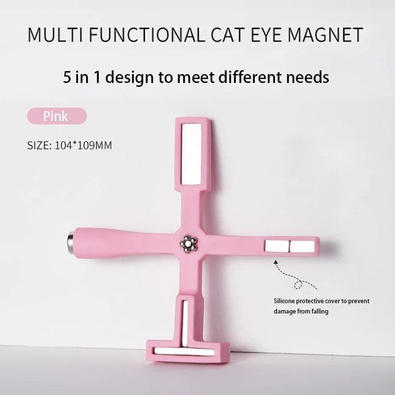 New Multifunctional Cat Eye Gel Magnet 5-in-1 Gel Polish Cat Eye Magnetic Pen Tools Professional Nail Salon Manicure DIY 1 pcs pink