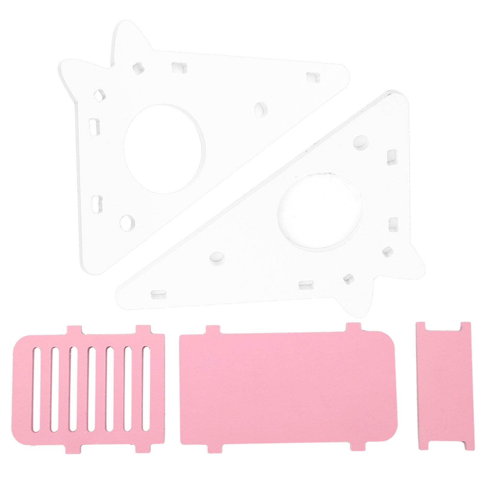 Wooden Hamster House Rest Nest Assembly Climbing Stairs Small Pet Exercise Playing Toy(Pink) Pink