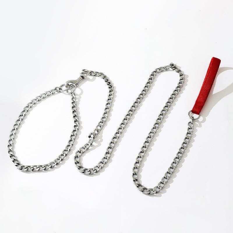 Dog Explosion-proof Collar Medium and Large Dog Golden Retriever Big Dog Telescopic Iron Chain Leash Dog P Chain Pet Dog Chain No. 1