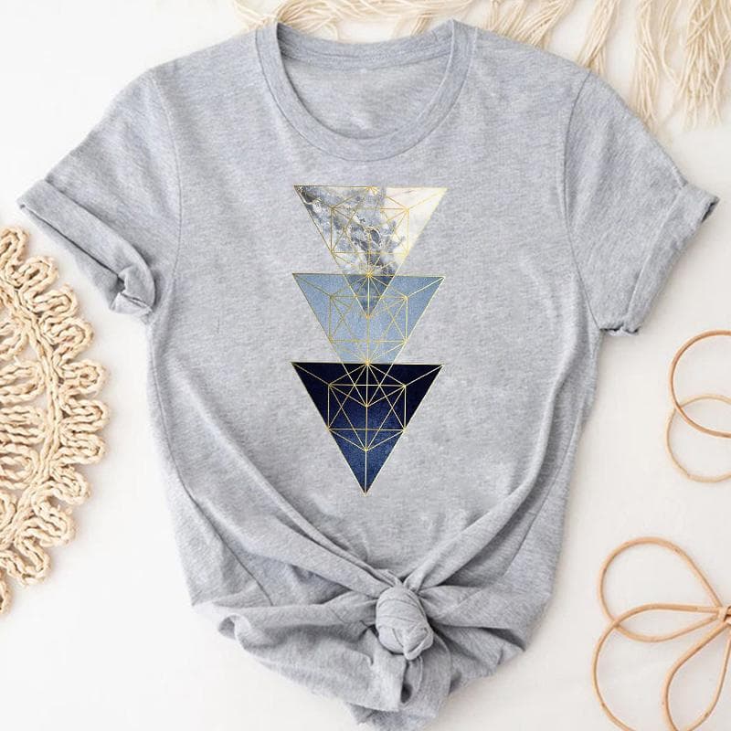 (Asian Size) Watercolor Feather Vintage Bird Women Print Short Sleeve Tee Top Fashion Tshirt Clothing Casual Summer Lady Female Graphic T-shirt M