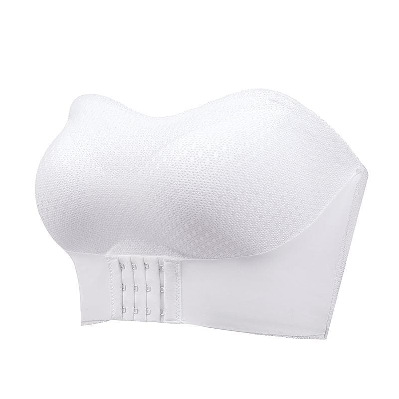 Sexy Push Up Bra Front Closure Strapless Underwear for Women Plus Size Invisible Brassiere Wireless Breathable Female Lingerie 2XL white