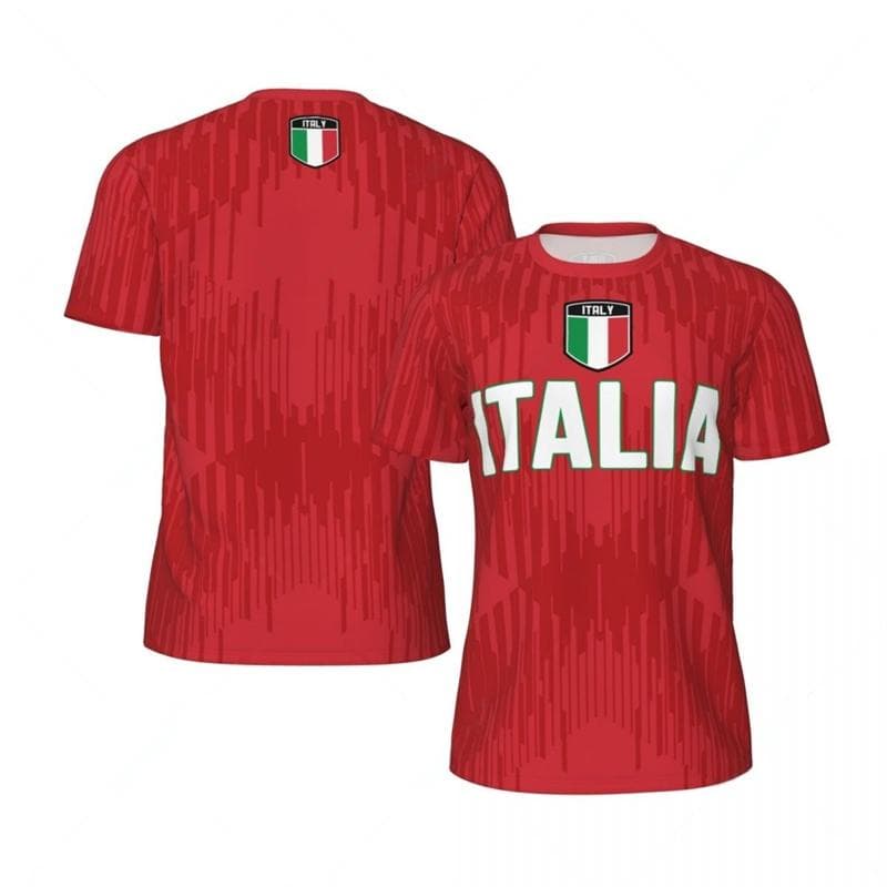 Italia Flag 3D Printed Jersey Summer Fashion Short Sleeve Casual Mens Sports T Shirt Quick Dry Breathable Football T-shirts M
