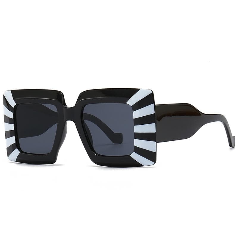 Fashion Square Sunglasses Women Luxury Punk Stripe Big Shades UV400 Gafas De Sol Mujer Trendy Sun Glasses Female picture color