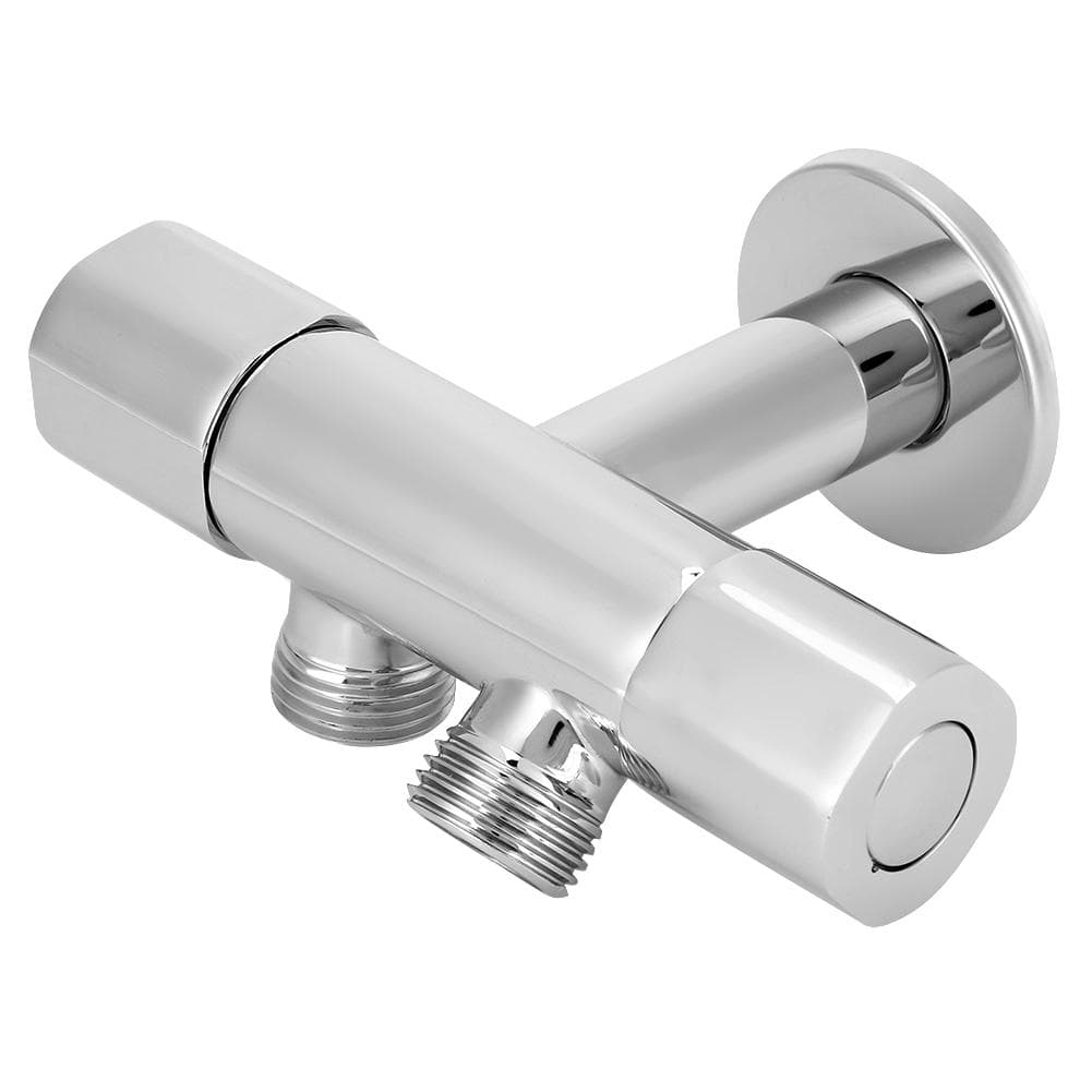 G1/2in Thread Brass 1 Inlet 2 Outlet Angle Valve ThreeWay Diverter Valve Double Handle Double