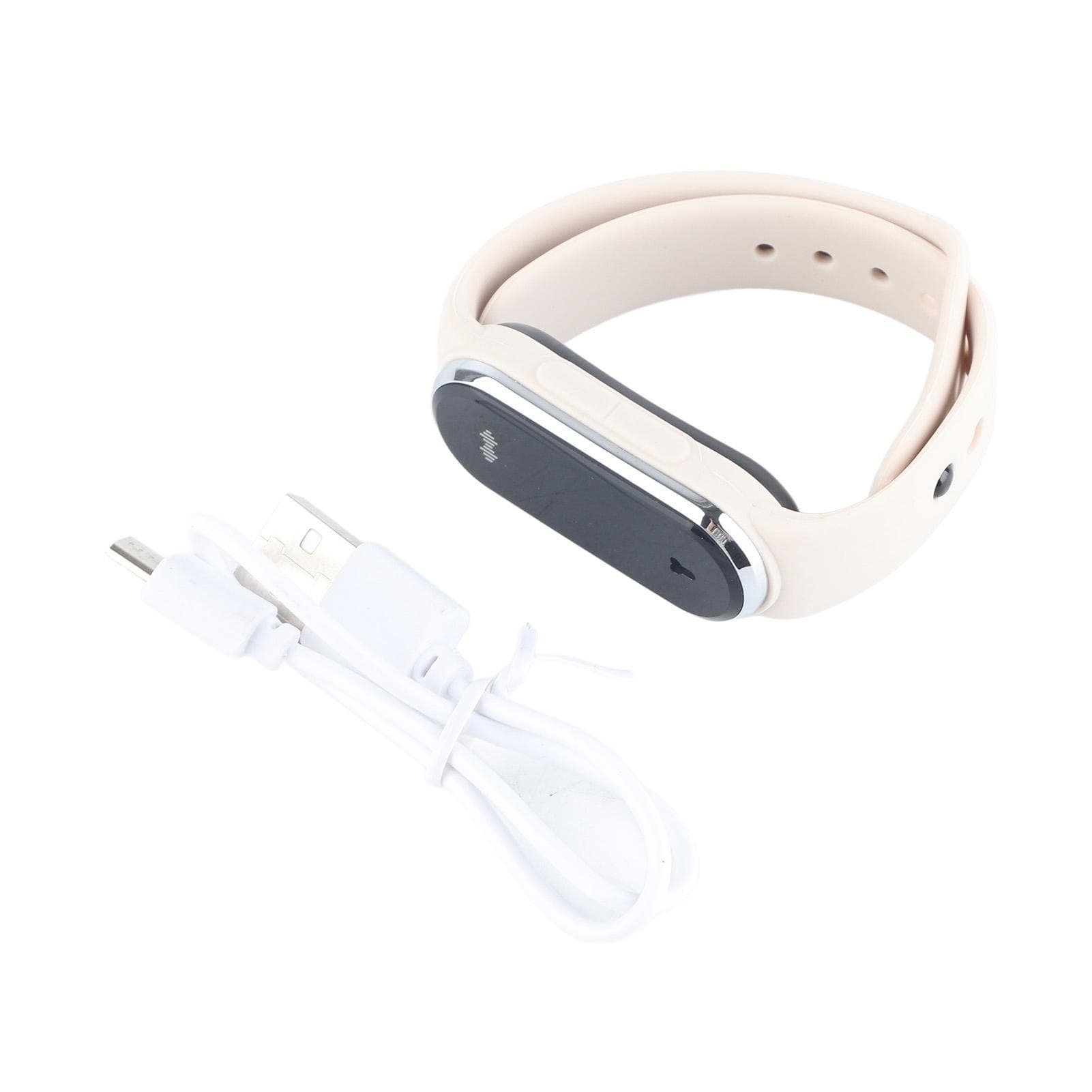 Mosquito Repellent Bracelet 5V 1A 90mah USB Rechargeable Step Counting Temperature Ultrasonic white
