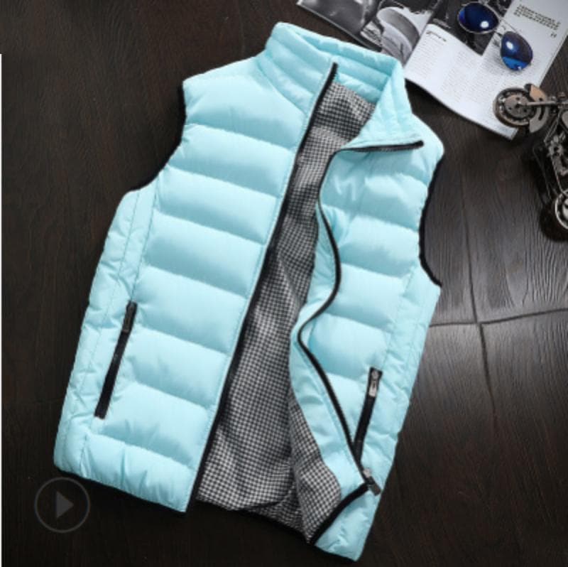 Men's Winter Stand Collar Warm Sleeveless Jacket Ultra Light White Casual Vest Men's Vest Large Size M-5xl 5XL