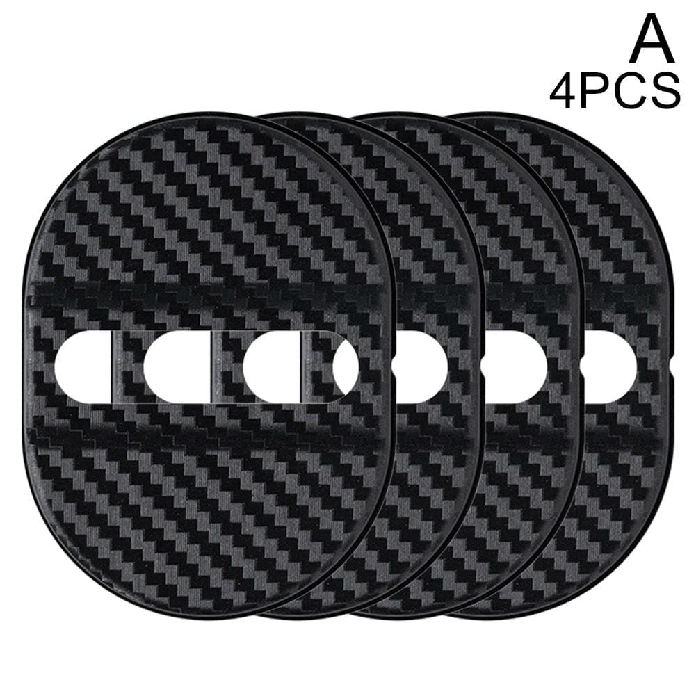 Universal Car Door Lock Protective Cover 4PCS Self-adhesive Lock Car Door Decorative Rust Sleev D6H1 Black-One size