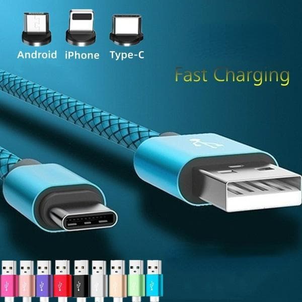 Fast Charging Cable USB Charger Cable for IPhone/Android/Type-C for IPhone Samsung Huawei RedMi 2m for Android rose gold