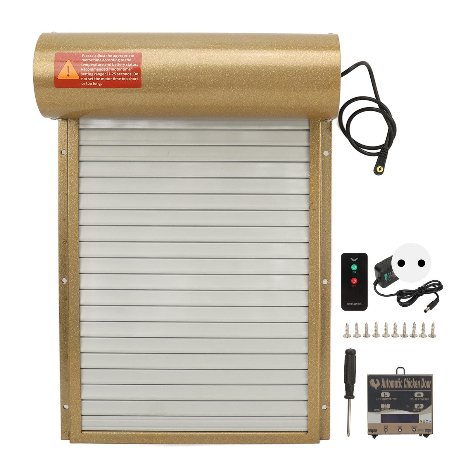3 in 1 Automatic Chicken House Door 100?240V Light Sense Timing Remote Control Chicken Coop Door gold