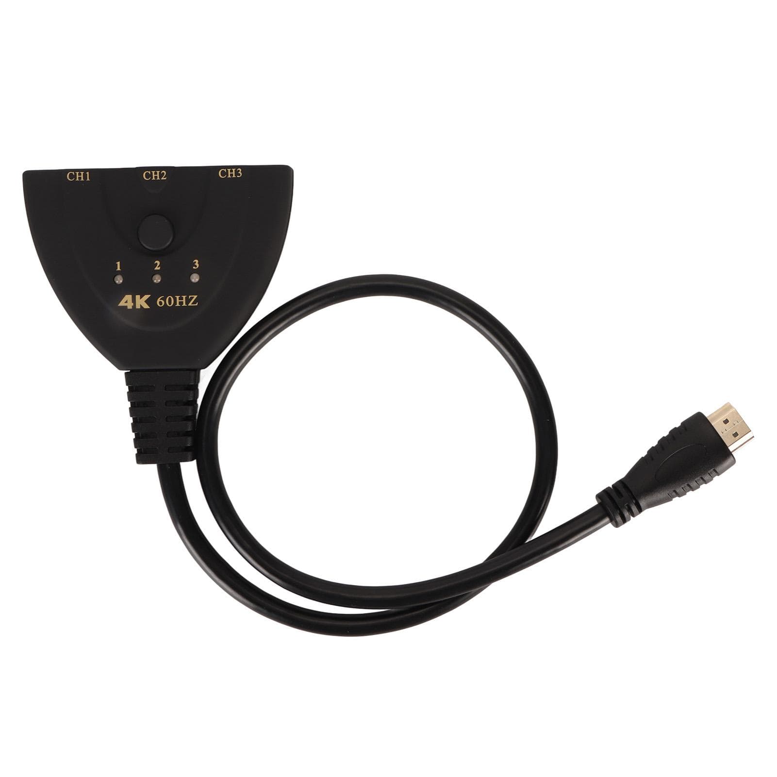 HD Multimedia Interface Switch 4K 60Hz 3 in 1 Out Bidirectional HD Multimedia Interface Splitter