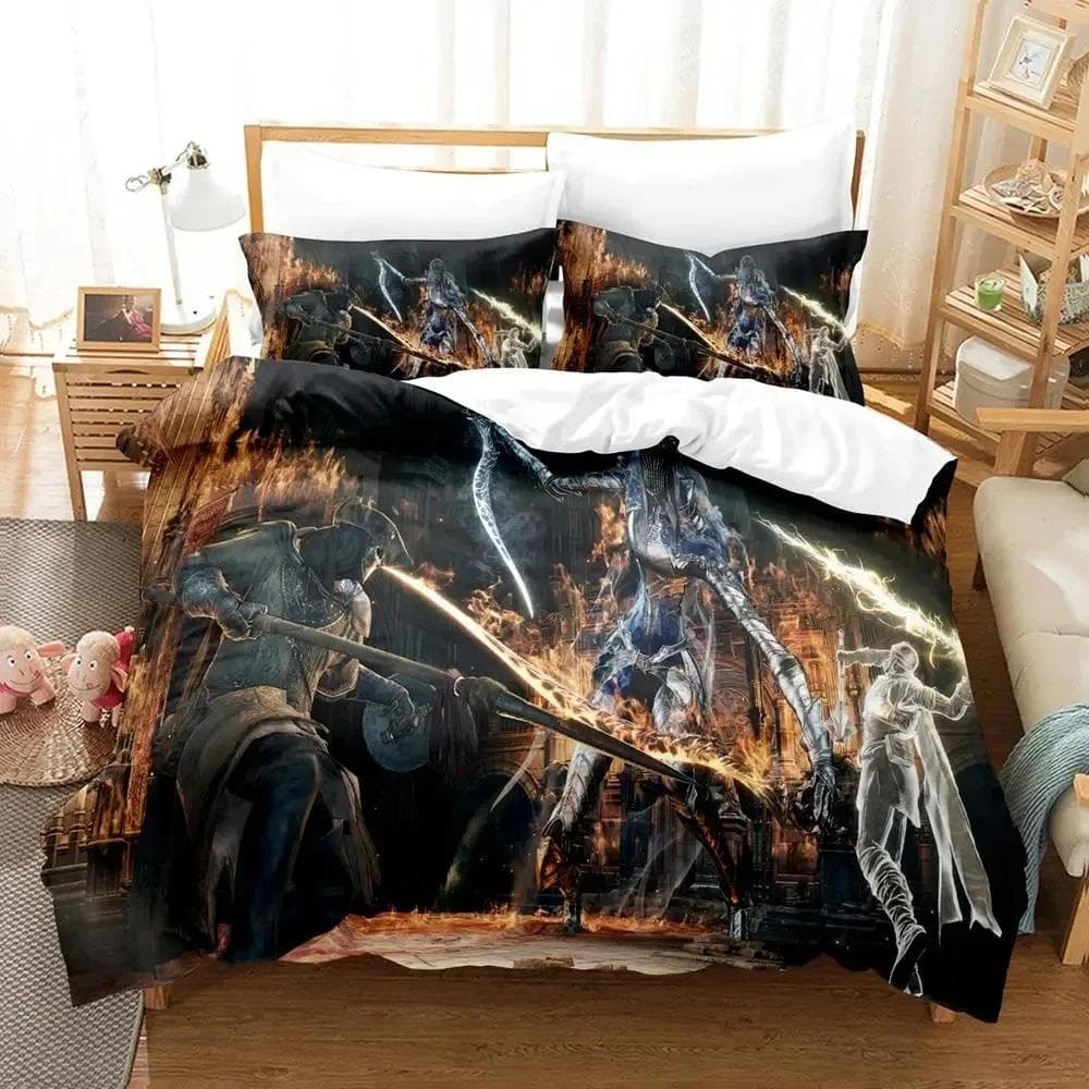 Game Dark Souls Bedding Set Duvet Cover Bed Set Quilt Cover Pillowcase Comforter king Queen Size Boys Adult Bedding Set 70x133cm 2pcs