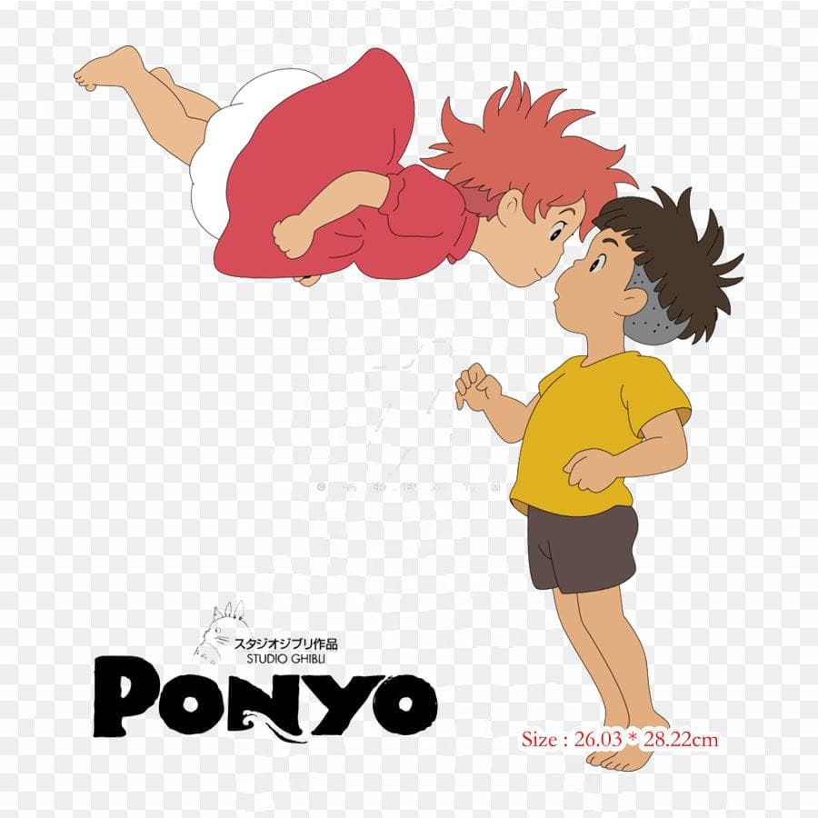 Studio Ghibli Ponyo Stickers Ghibli Museum Sosuke Iron On Patches For Clothing Applique Stickers On Clothes Heat-Sensitive Custom Patch
