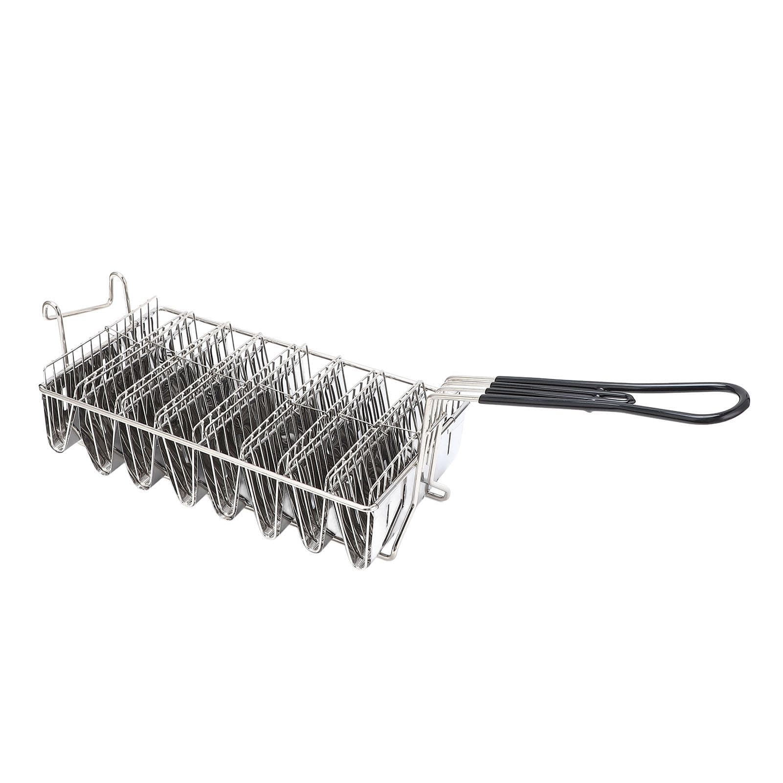 Taco Shell Fryer Holds 8 Shells Front Hook Safety Long Handle Stainless Steel V Shaped Taco Fryer L