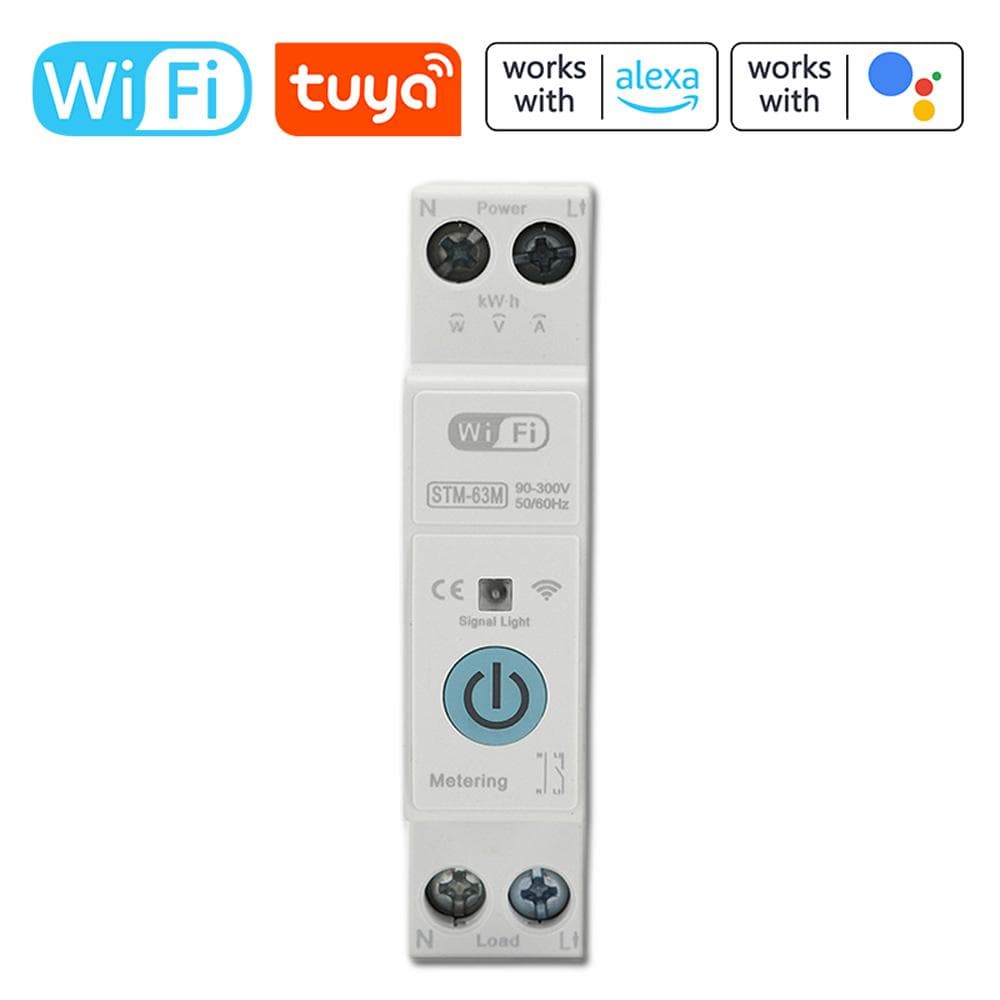 Tuya WiFi Intelligent Switch Portable Home Automation DIY Breaker Timing Control Voice Control STM-63M white