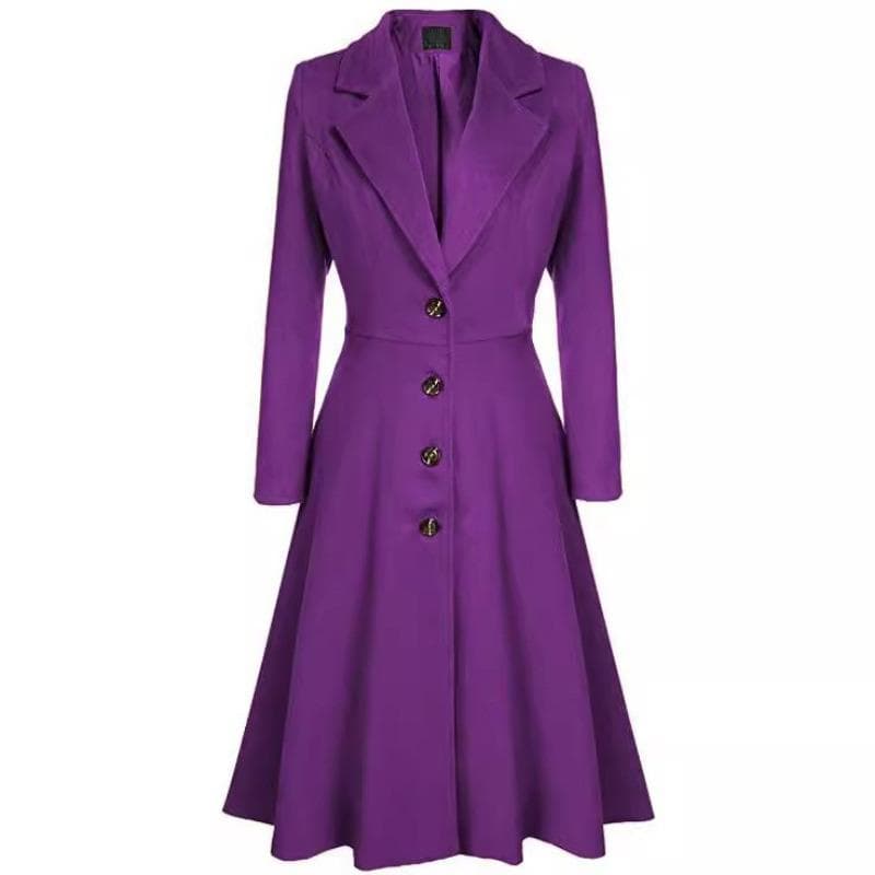 Autumn and Winter Woolen Coat Women's Medium and Long Single-breasted Belt Woolen Coat Slim Trench Coat Women XL